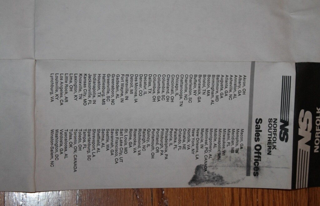 Norfolk Southern and Subsidiaries Map 1982
