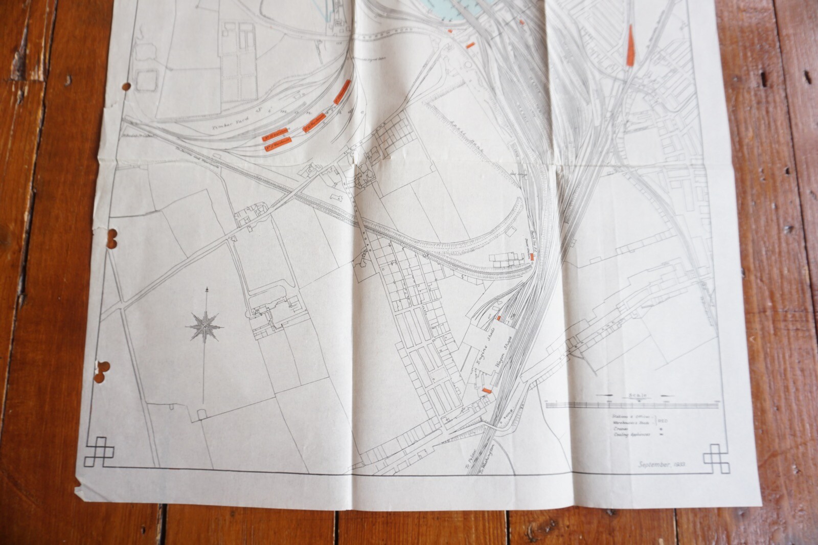 1933 LNER Tyne Dock Railway Plan Map