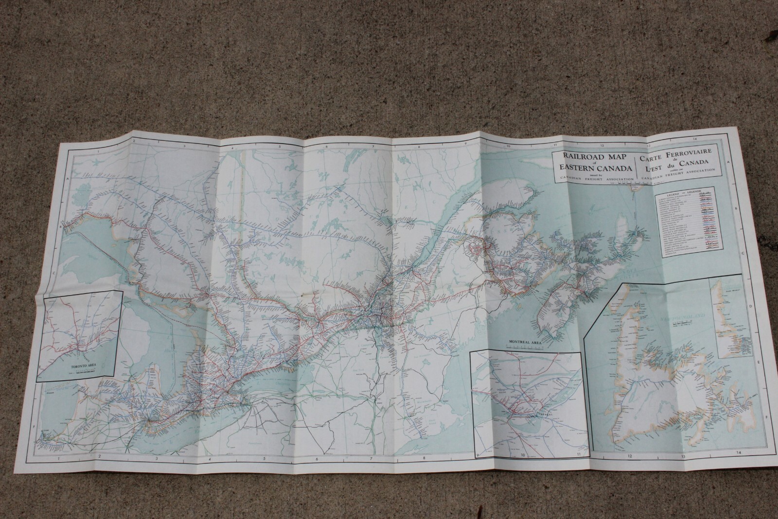 Railroad Map of Eastern Canada by Canadian Freight Association