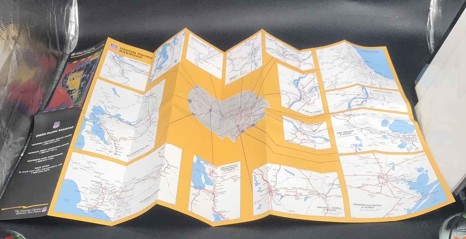 1994 Union Pacific Railroad USA Map System Route Rail Train VTG