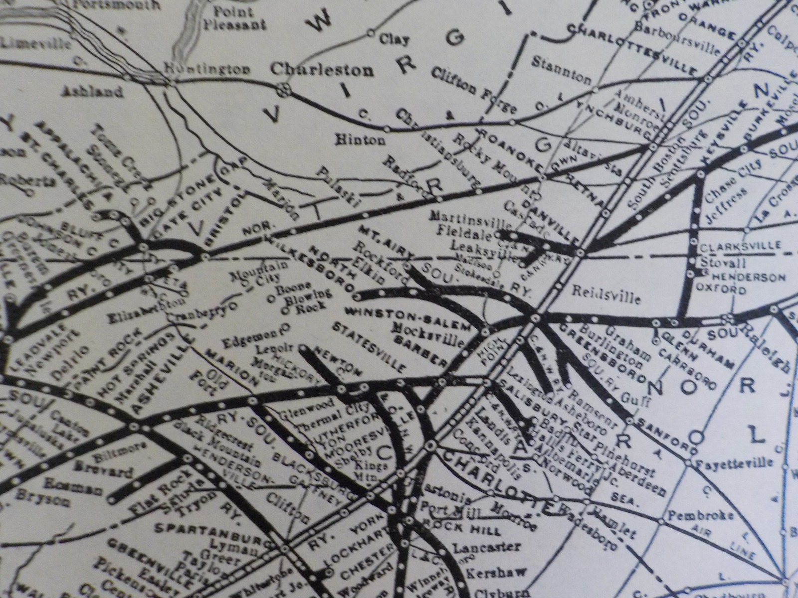Map Southern Railway System 1956 May 17×10.25 6072A Not an original