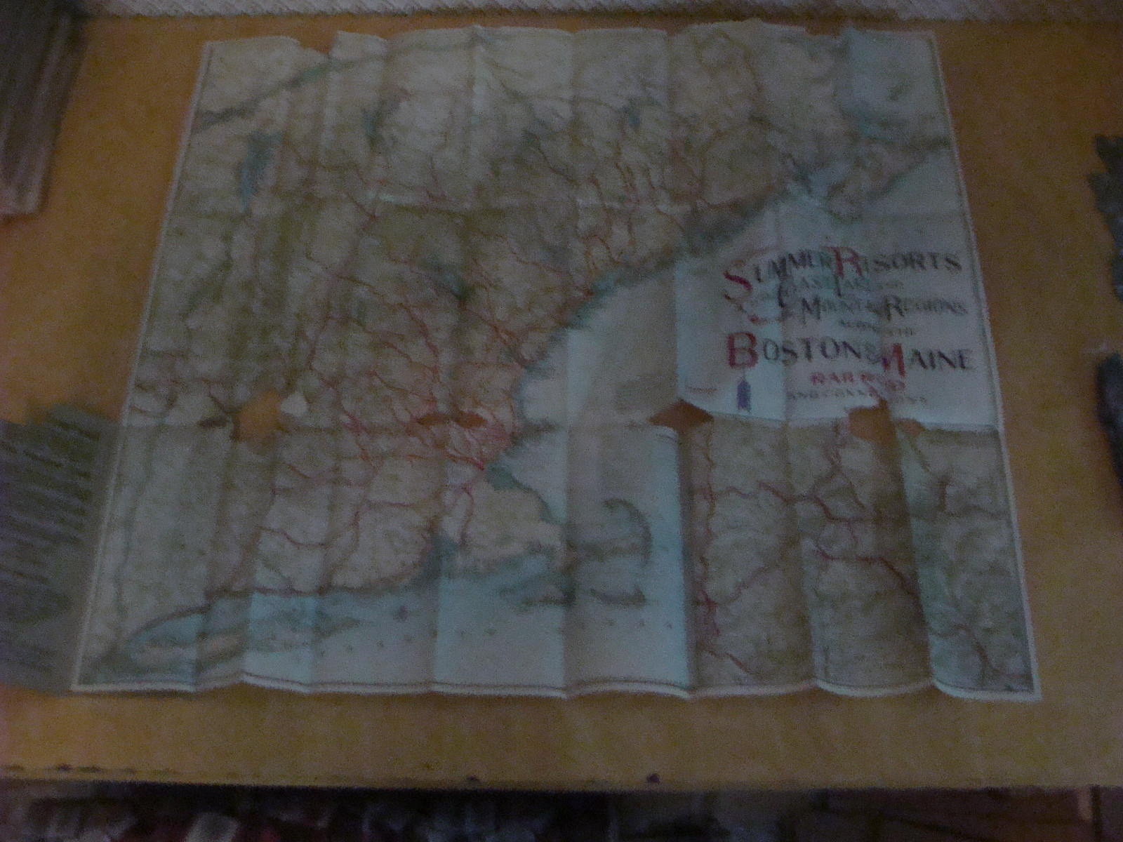 Vintage Original Map: SUMMER RESORTS of the coast along BOSTON & MAINE RR 26×28″