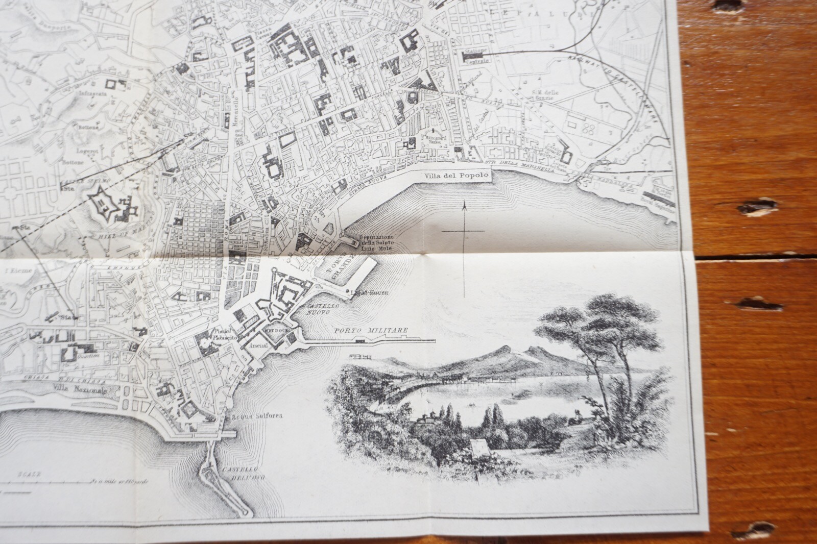 1899 Bradshaws Map of Naples Italy Original Railway Map