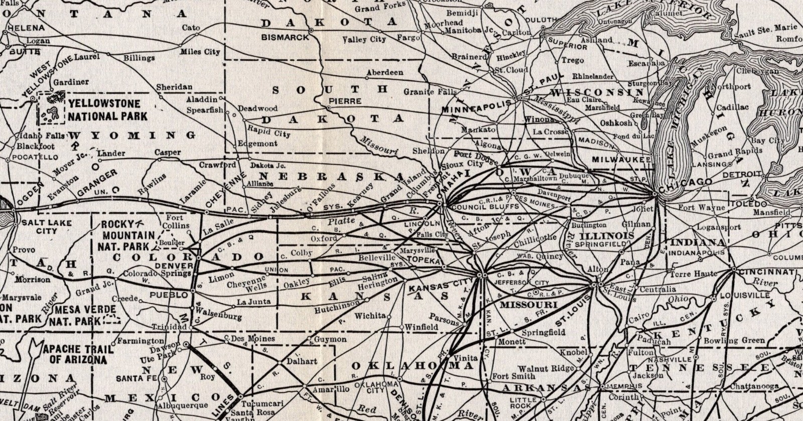 1925 Antique SOUTHERN PACIFIC RAILROAD Map Vintage Railway Map Wall Decor 1489