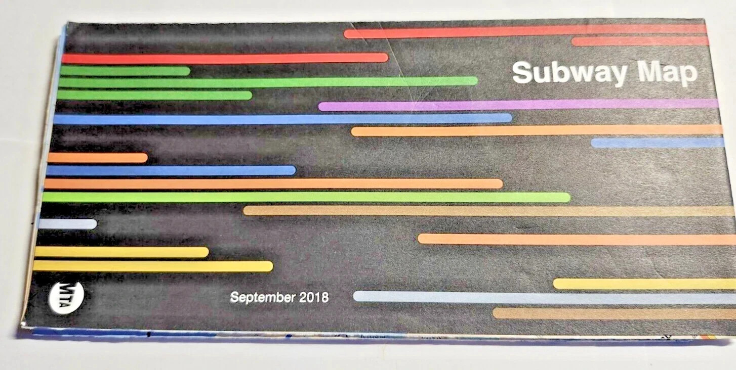 New York City Subway Transit Map September 2018 Vintage NYCT MTA LIRR Railroad