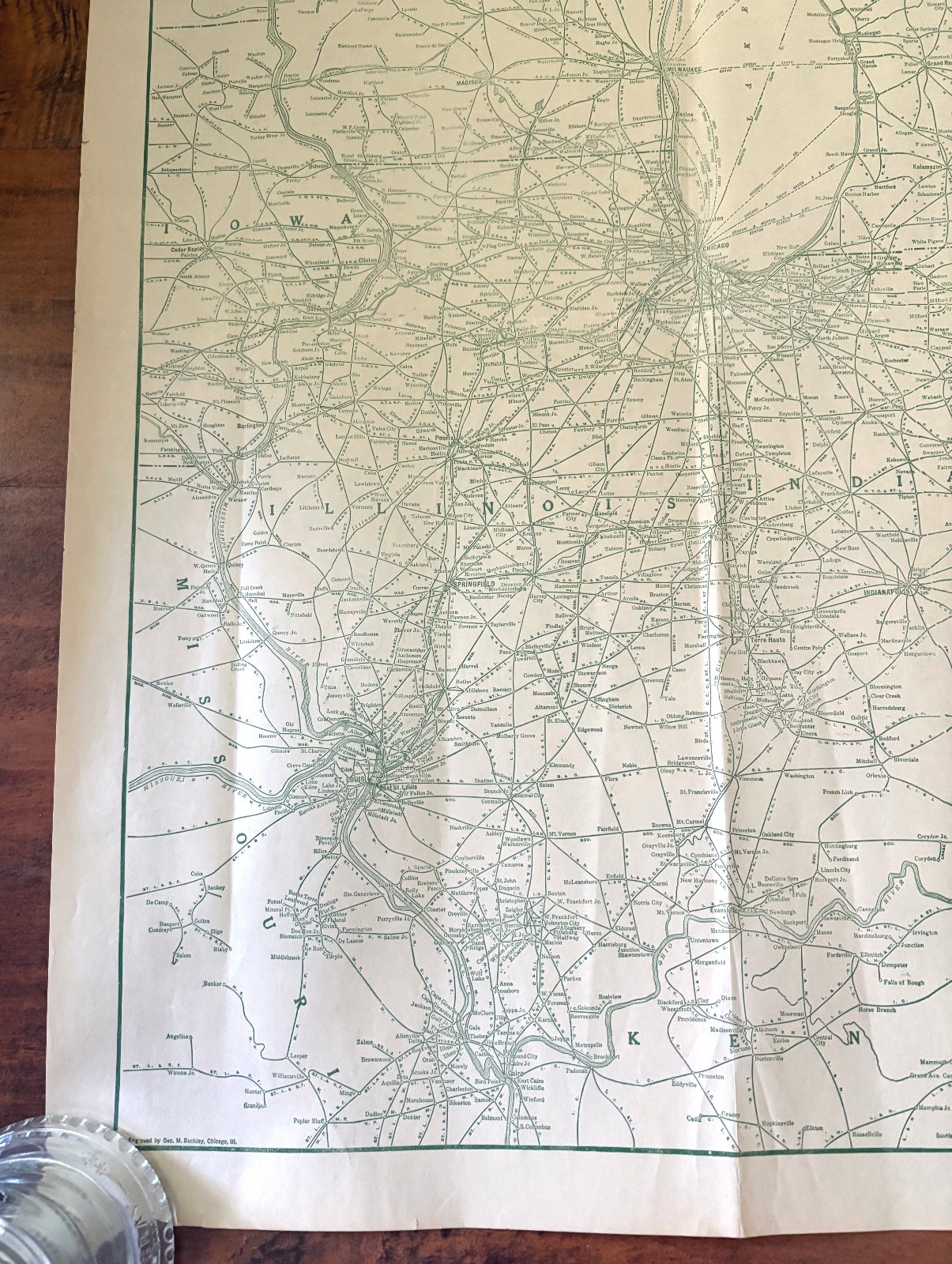 1923 Eugene Morris Railroad Map Central Frieight Assoc Junction Terminal Points
