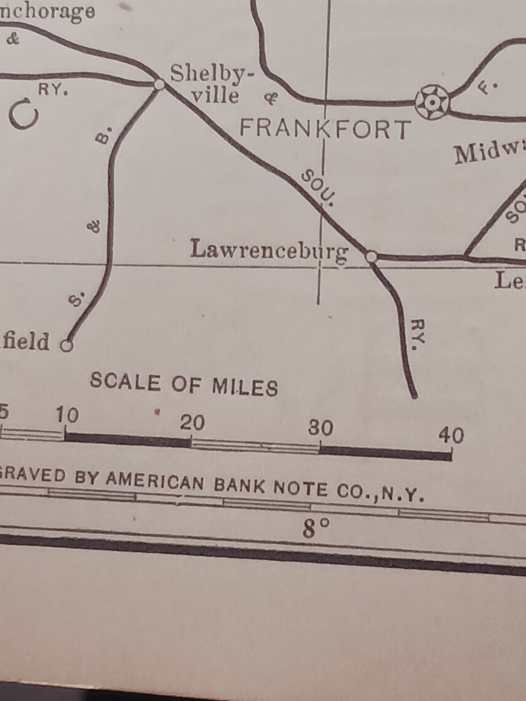 1905 Dated Train Route Map of INDIANA all Railroad Lines 11″x9″ FREE SHIPPING