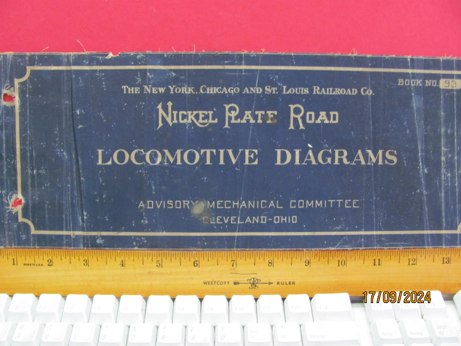 NICKLE PLATE ROAD RAILROAD ORIG 1943 DIAGRAM LOCOMOTIVE #114+ CLASS B-9B 0-6-0