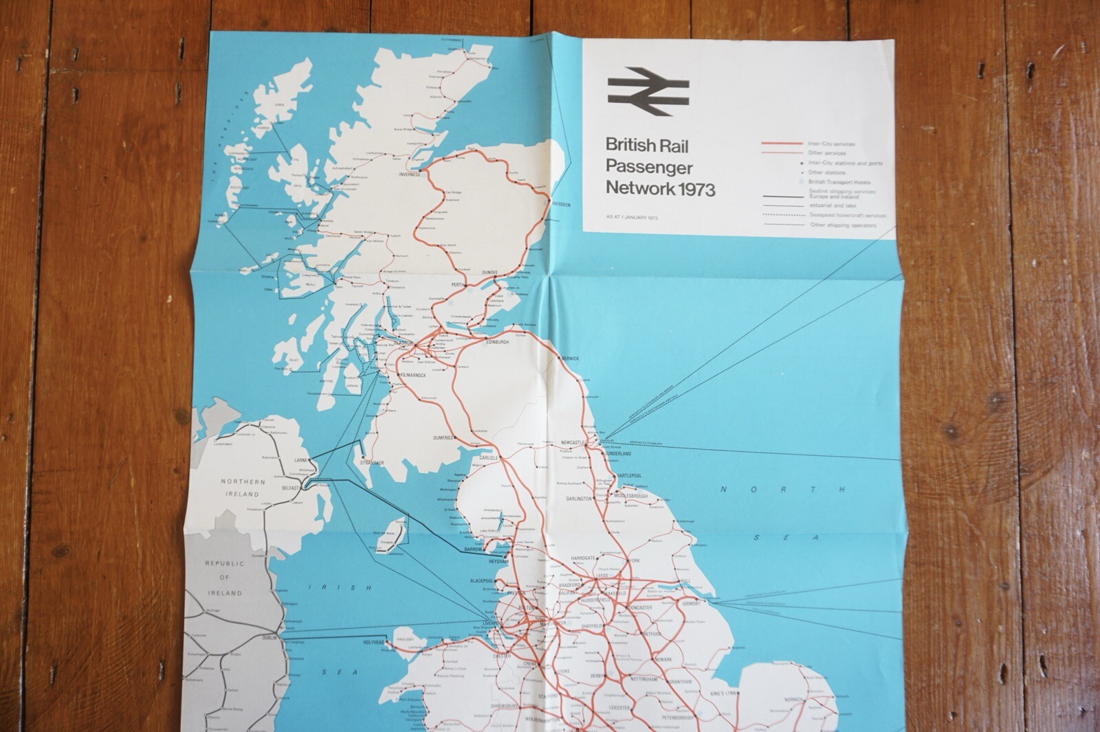 Jan 1973 British Rail Passenger Network Railway Map London Midland VGC