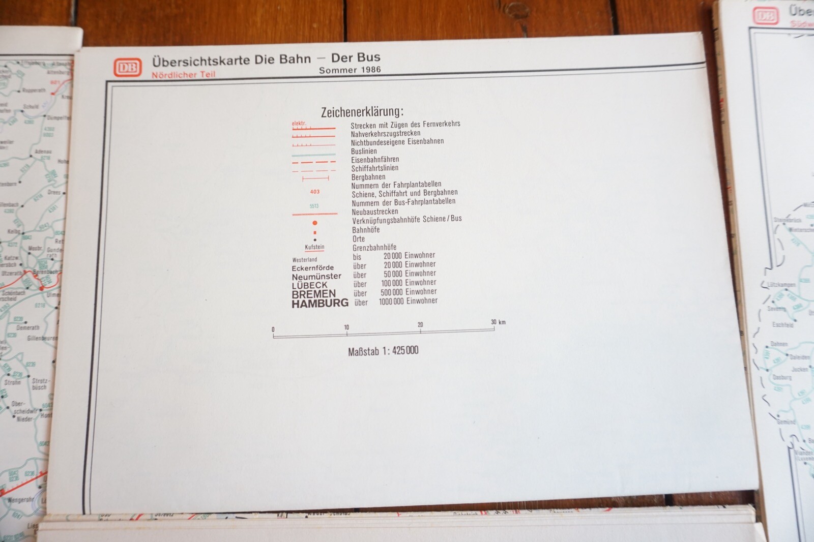 1984 – 1991 Germany Deutsche DB Railway Bus Map Collection Railwayana