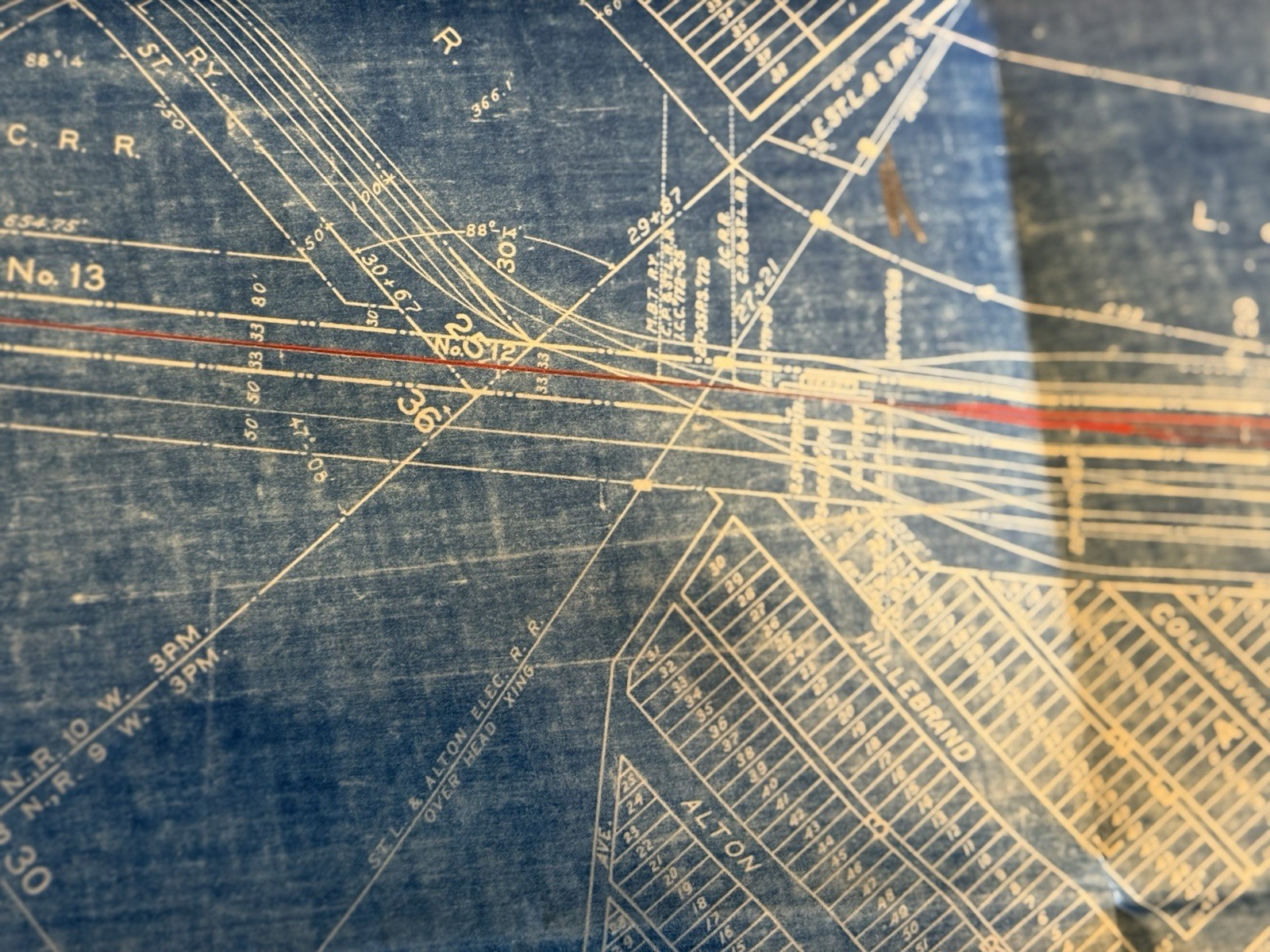 Chicago Peoria St. Louis Right of Way Track Map C P&St L RR 1919 Springfield Ill