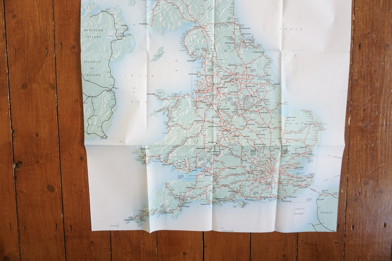 2000 2001 British Rail Passenger Network Railway Map VGC