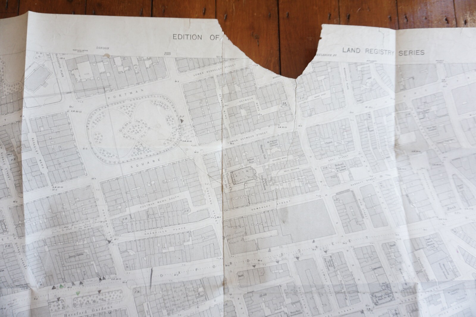 1919 London Portman & Grosvenor Square Marble Arch OS Railway Map