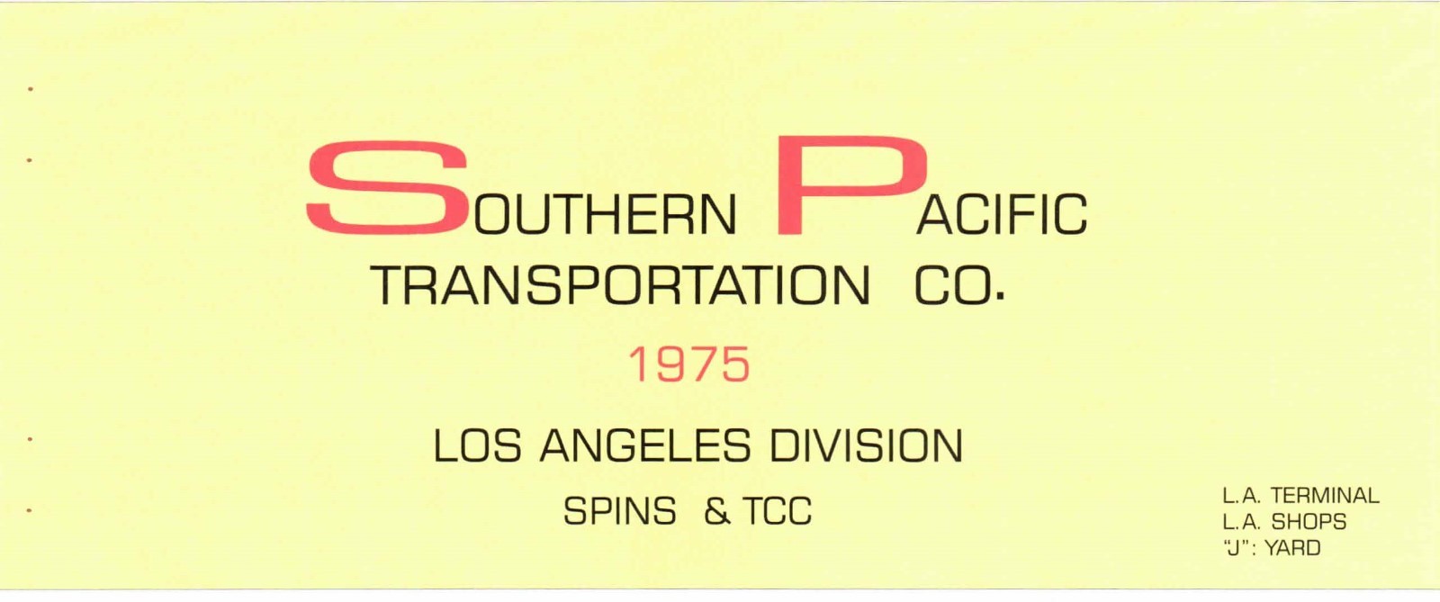 Southern Pacific RR 1975 Los Angeles Area SPINS Zones 10,11&12, PDF Pages on DVD