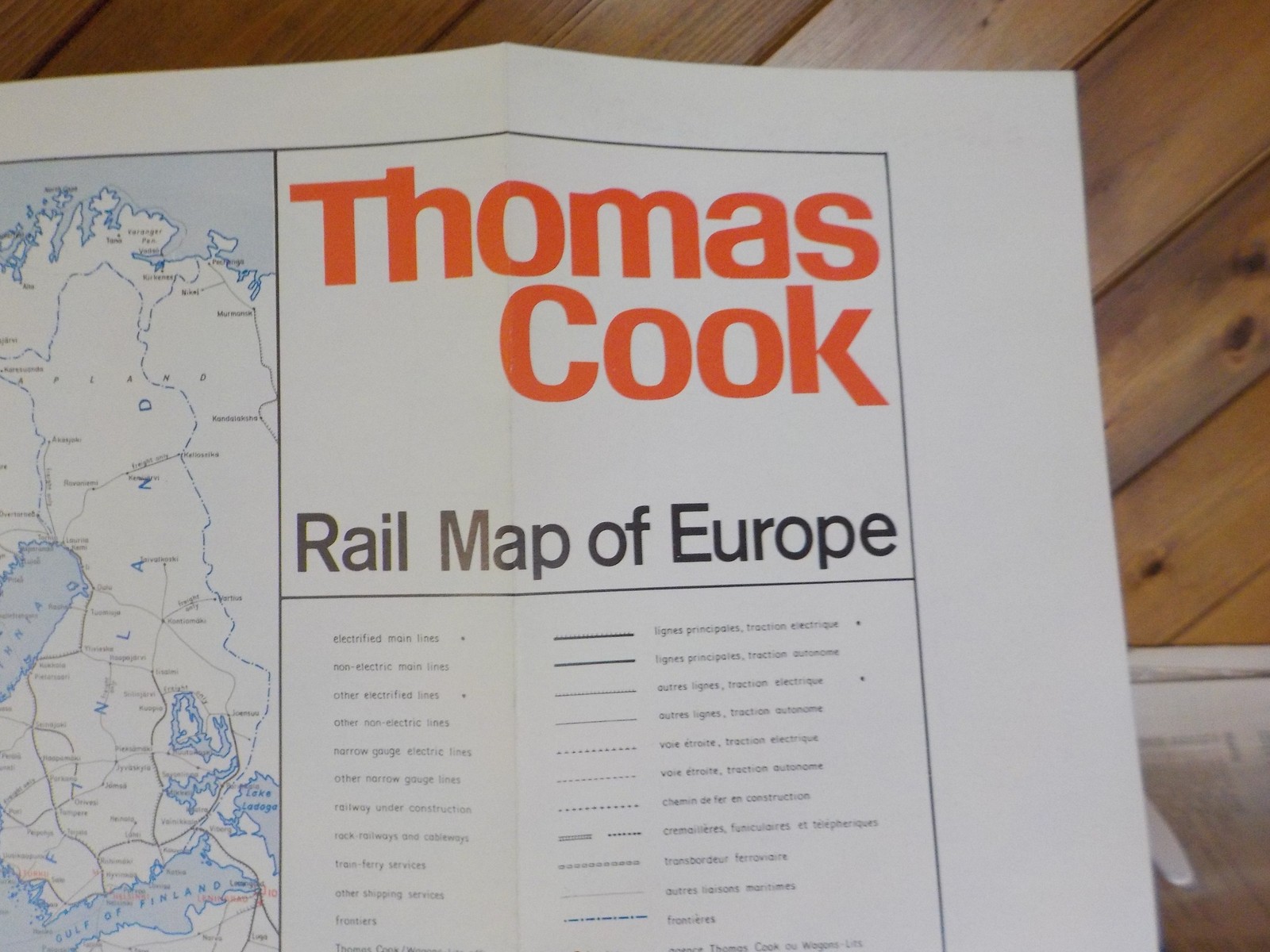 Map Rail map of Europe Tomas Cook 1983-84