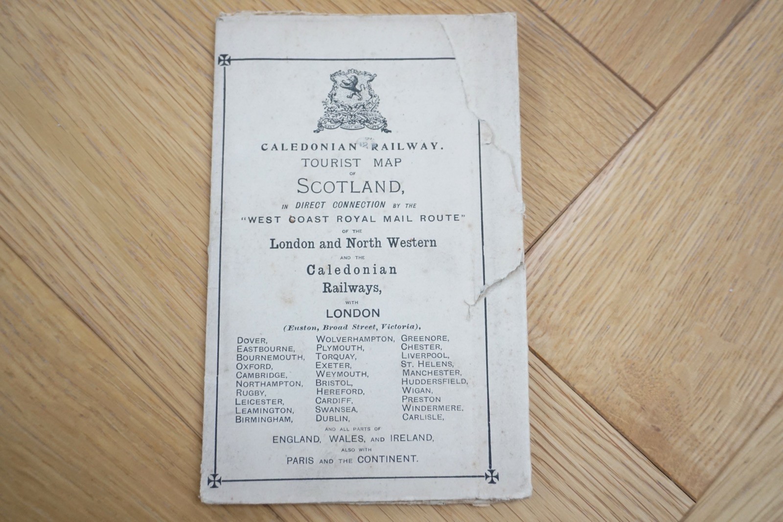 1912 LNWR Caledonian Railway Scotland Original Railway Map