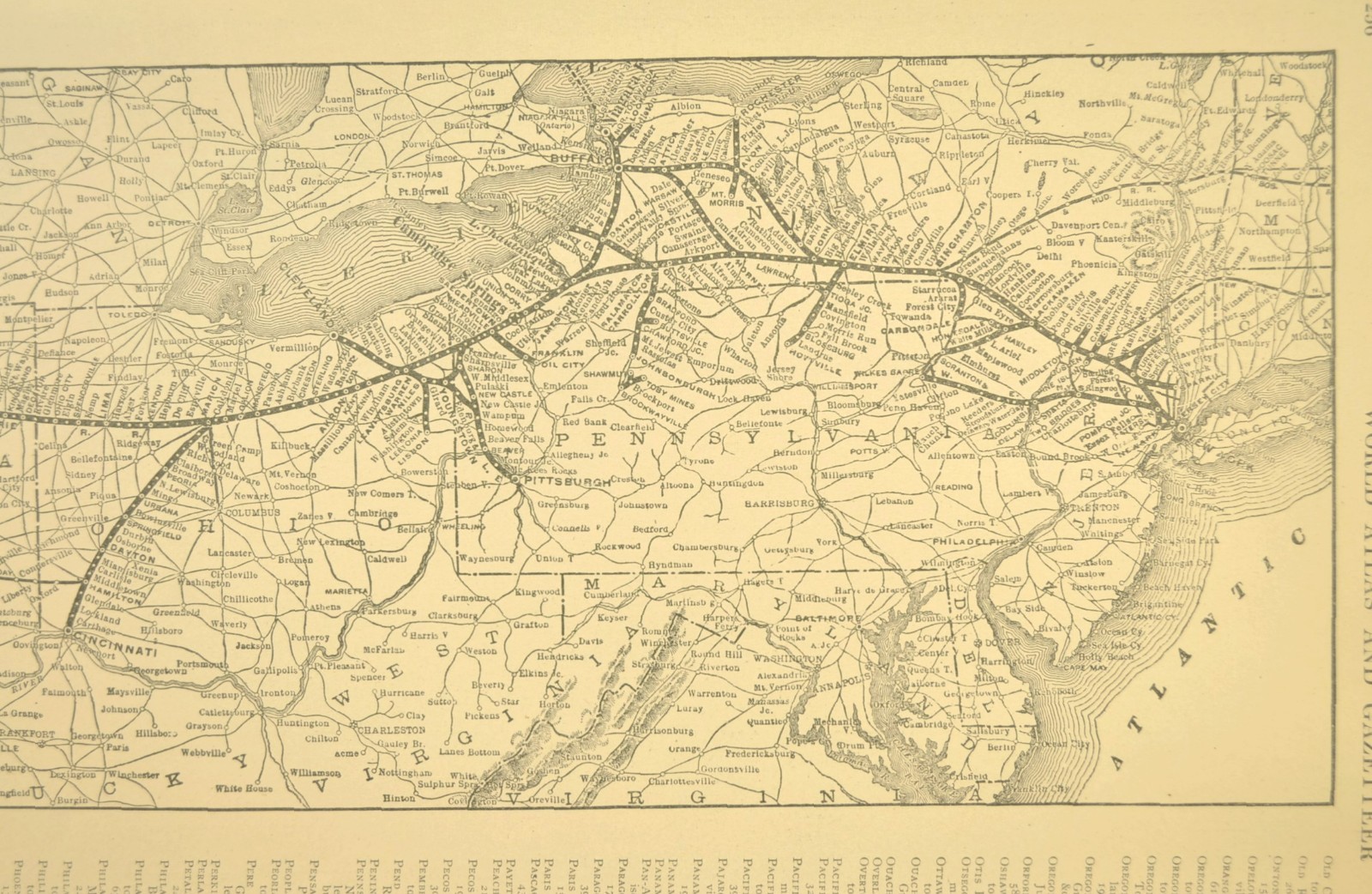 Vintage Map of the Erie Railroad Map Pennsylvania Old Original ca 1922