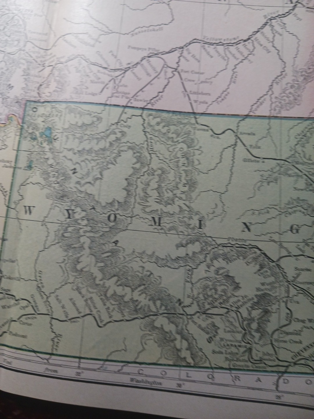 ~1904 Railroad Map MONTANA IDAHO WYOMING All railway Routes Depots 11×9″ vintage