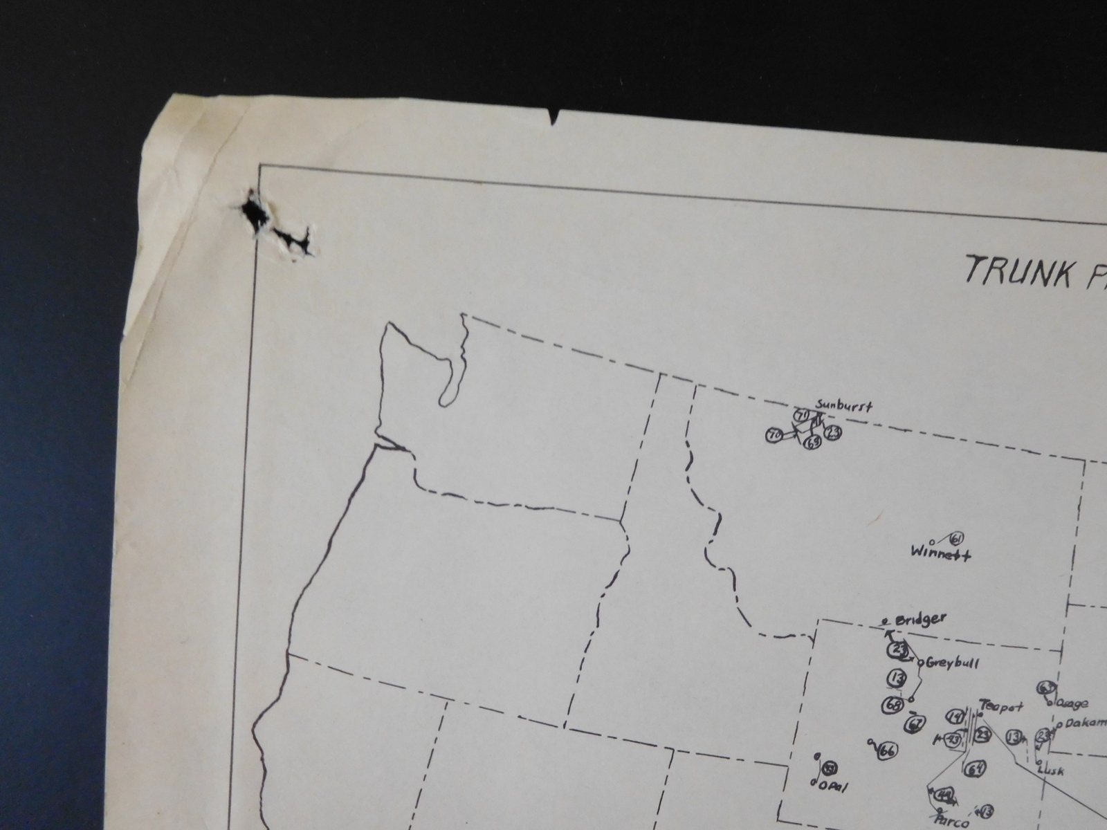 Map Trunk Pipe Lines in the United States May 1937