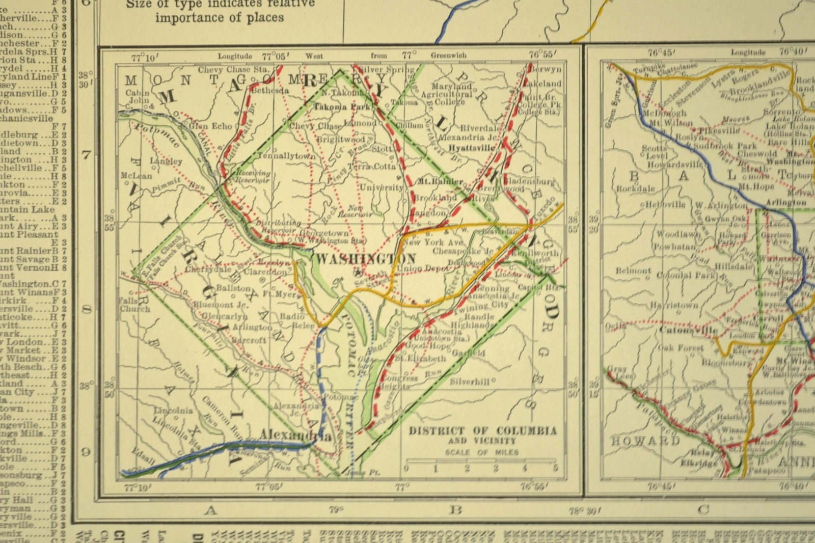 1914 Antique Map of MARYLAND Railroads Map DELAWARE ORIGINAL Atlas Map DATED