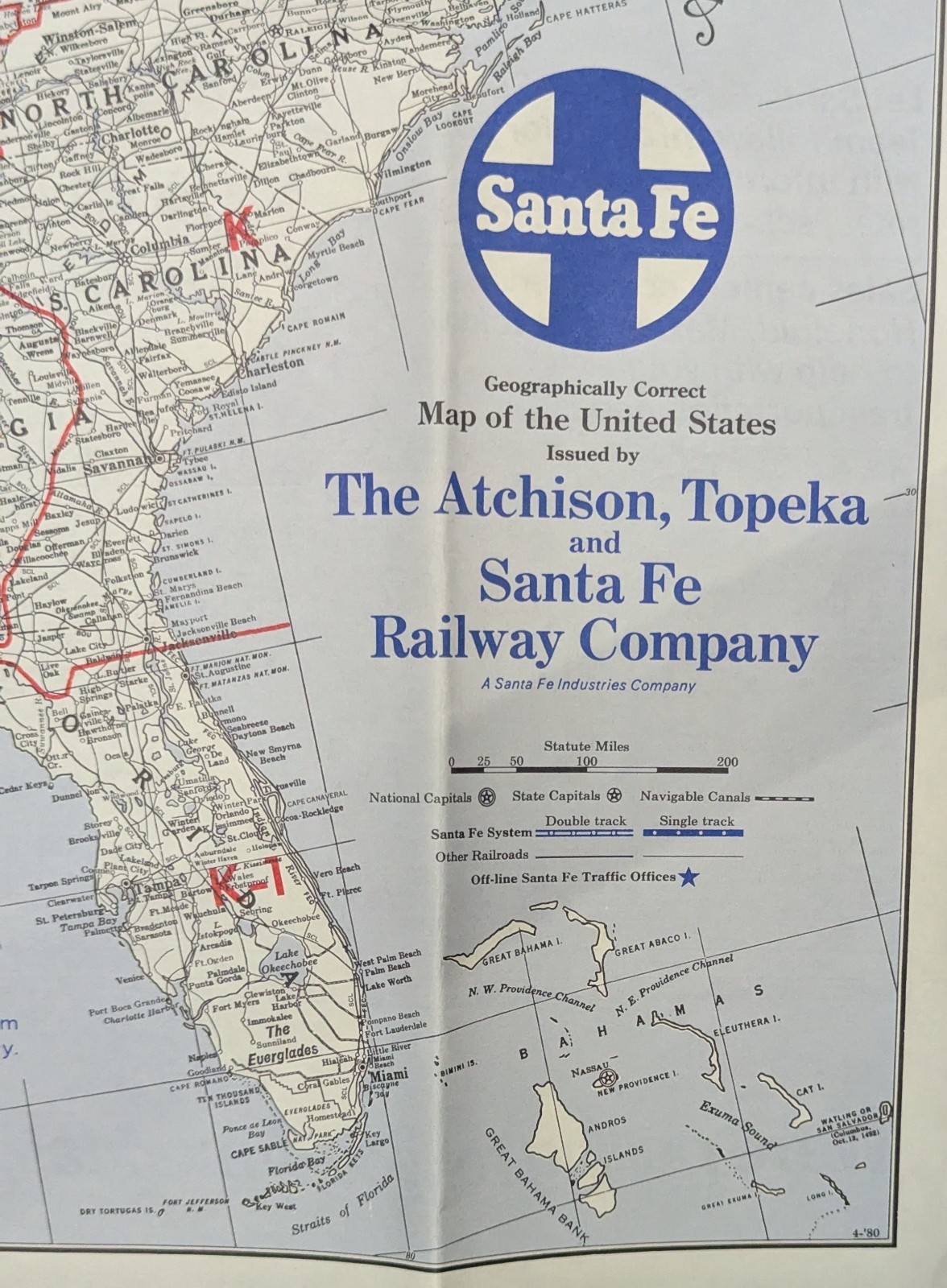 ***VINTAGE SANTA FE RAILWAY RATE GROUP U.S.A. MAP BROCHURE***