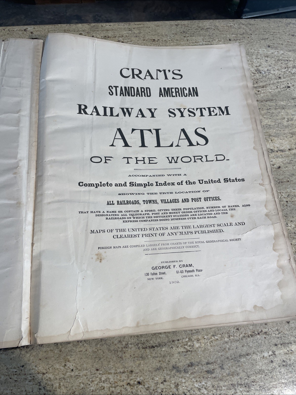 1902 Cram’s Standard American Railway System Atlas of the World Maps Railroad