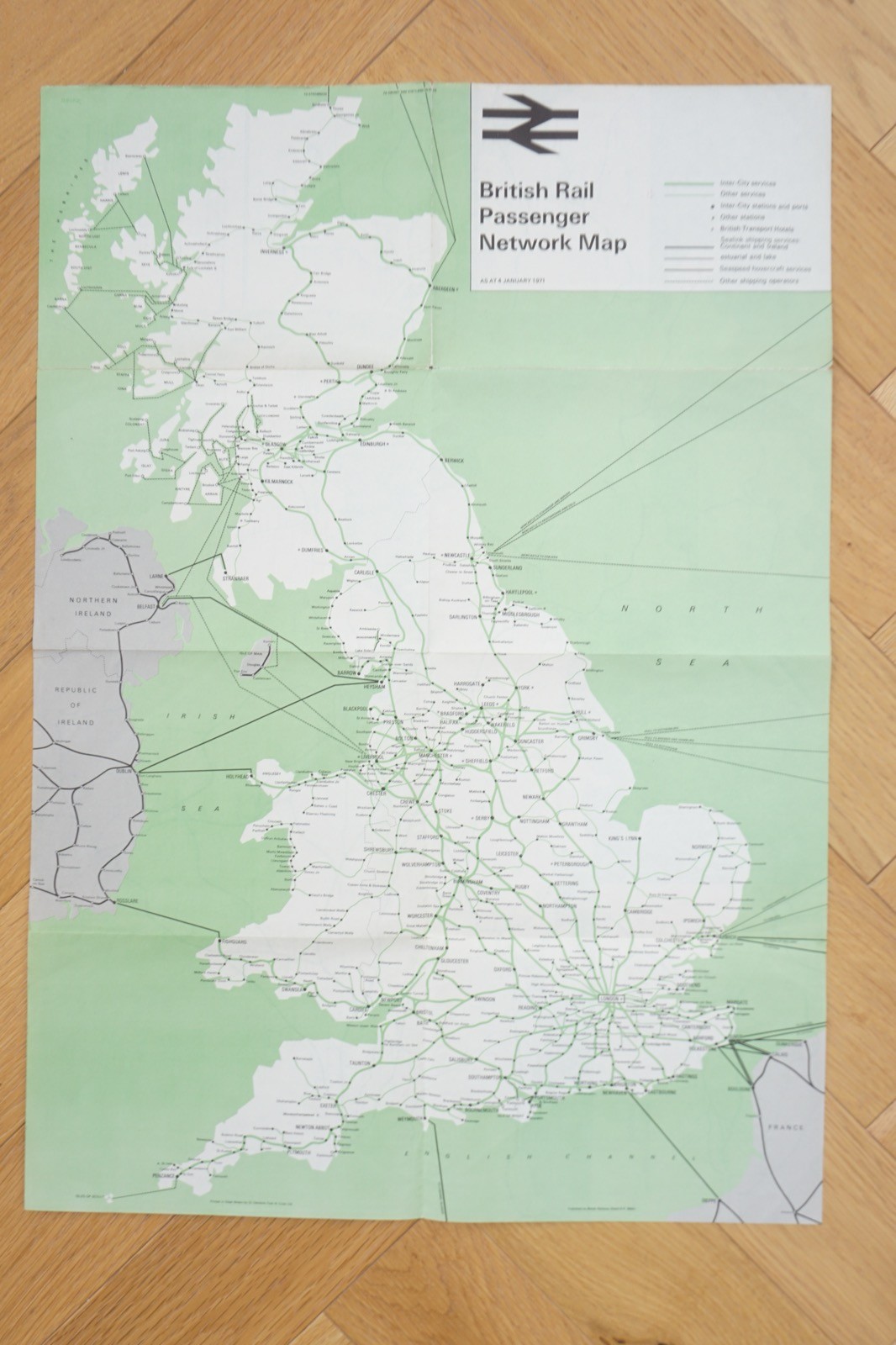 Jan 1971 British Rail Passenger Network Railway Map Western Region
