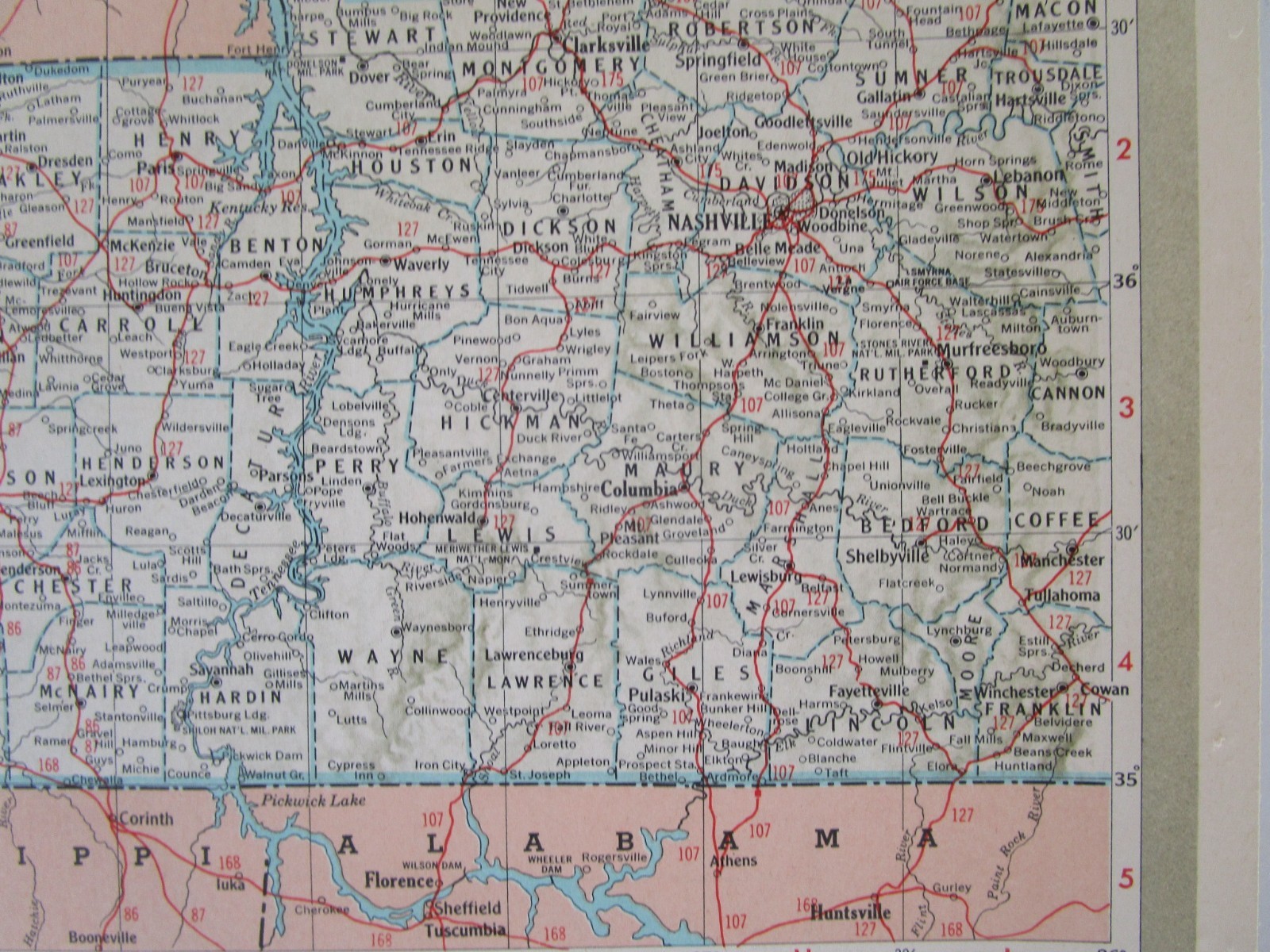 SD TN Vtg 1950 SOUTH DAKOTA RAILROAD Map. CB&Q, C&NW, SOO, GN, IC or TENNESSEE