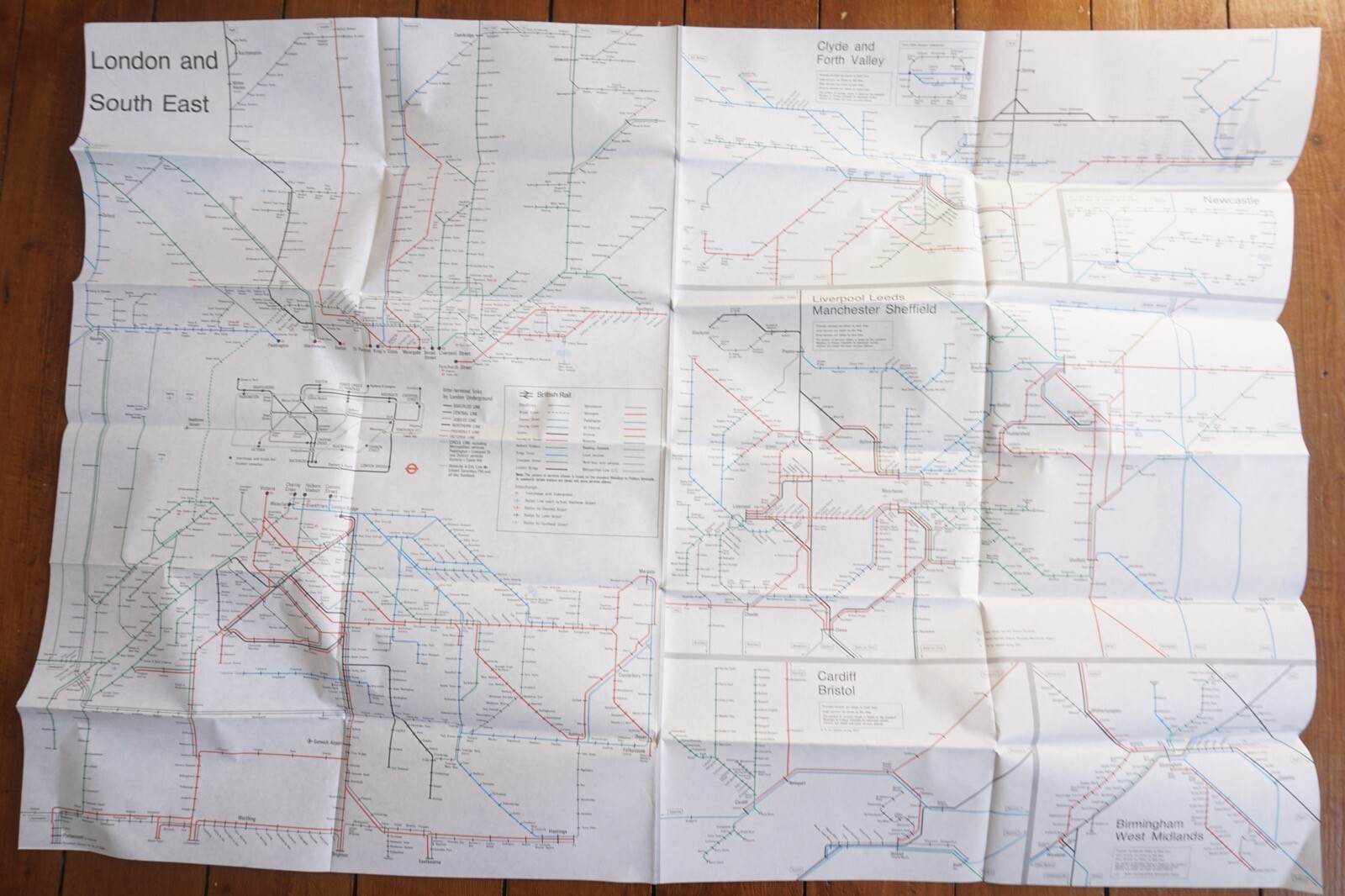 1983 1984 British Rail Passenger Network Railway Map