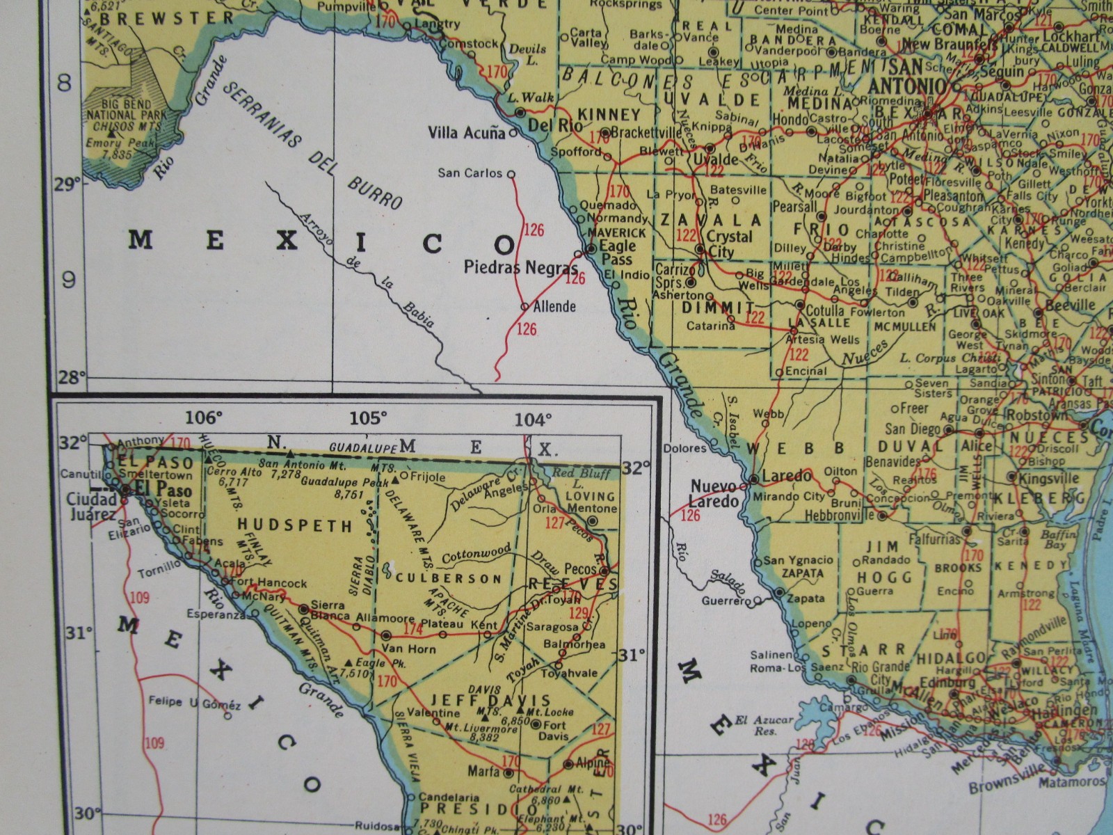 TX UT 1949 TEXAS RAILROAD Map NACOGDOCHES S’EASTRN RR or UTAH 1940s Post WWII