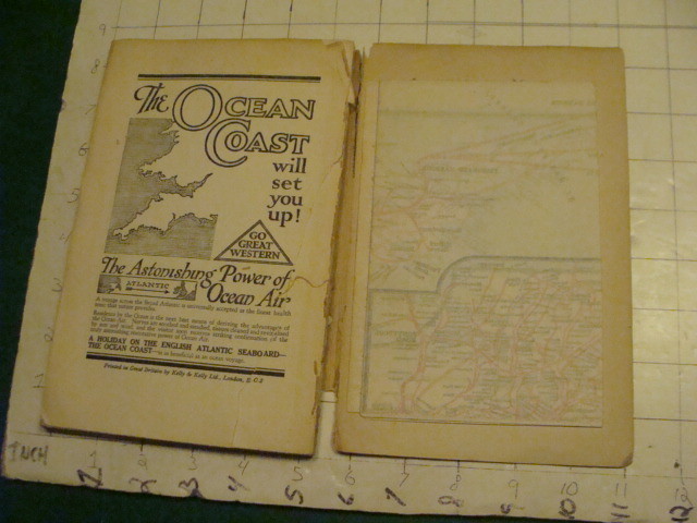 Vintage Original Guide book: 1927 THE OCEAN COAST w GREAT WESTERN RAILWAY MAP