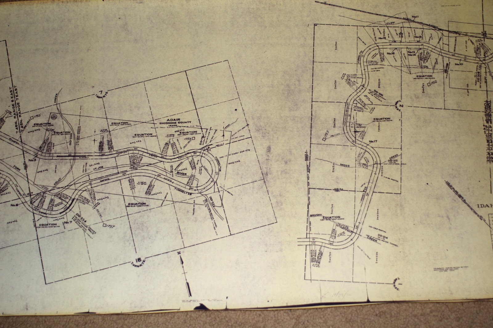 Original Milwaukee Track Map – Missoula Div. – Avery to Roland (Rolled)