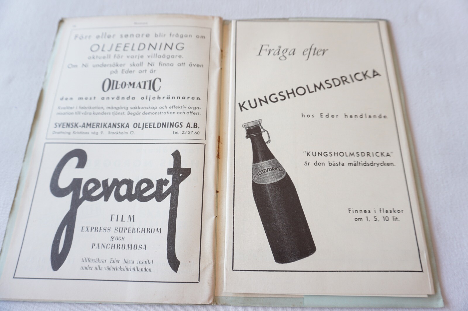 1938 Sweden Railway Map Bromma Stockholm