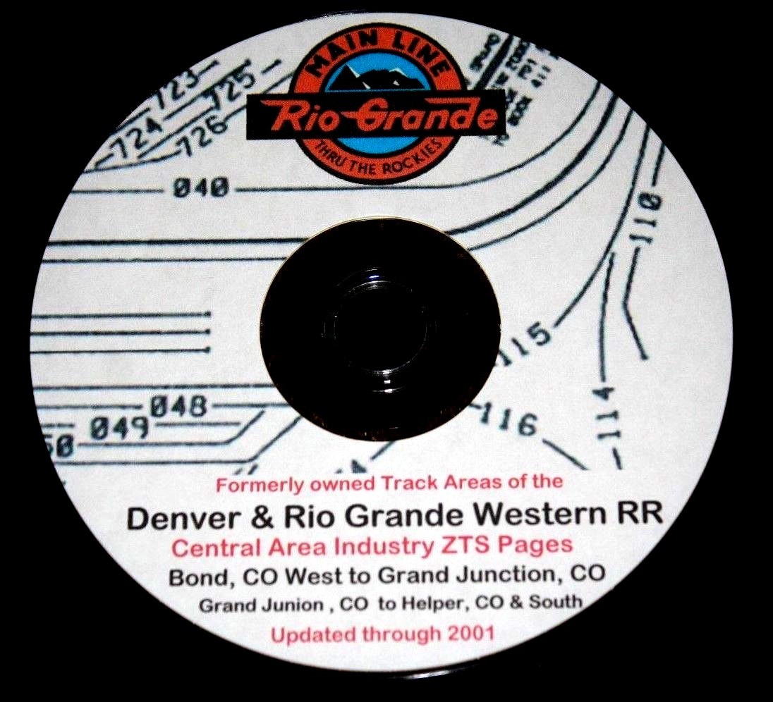 Denver & Rio Grande Western Central Area Industry Tracks ZTS PDF Pages on DVD