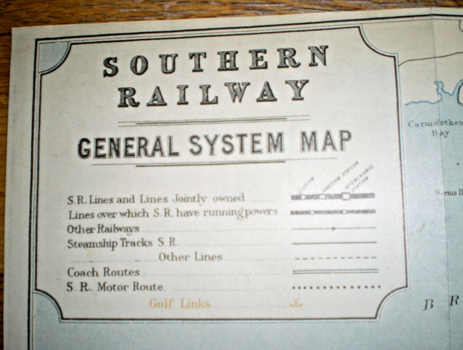 1930s British Southern Railway Double-Sided System Map – (Waterlow & Sons)