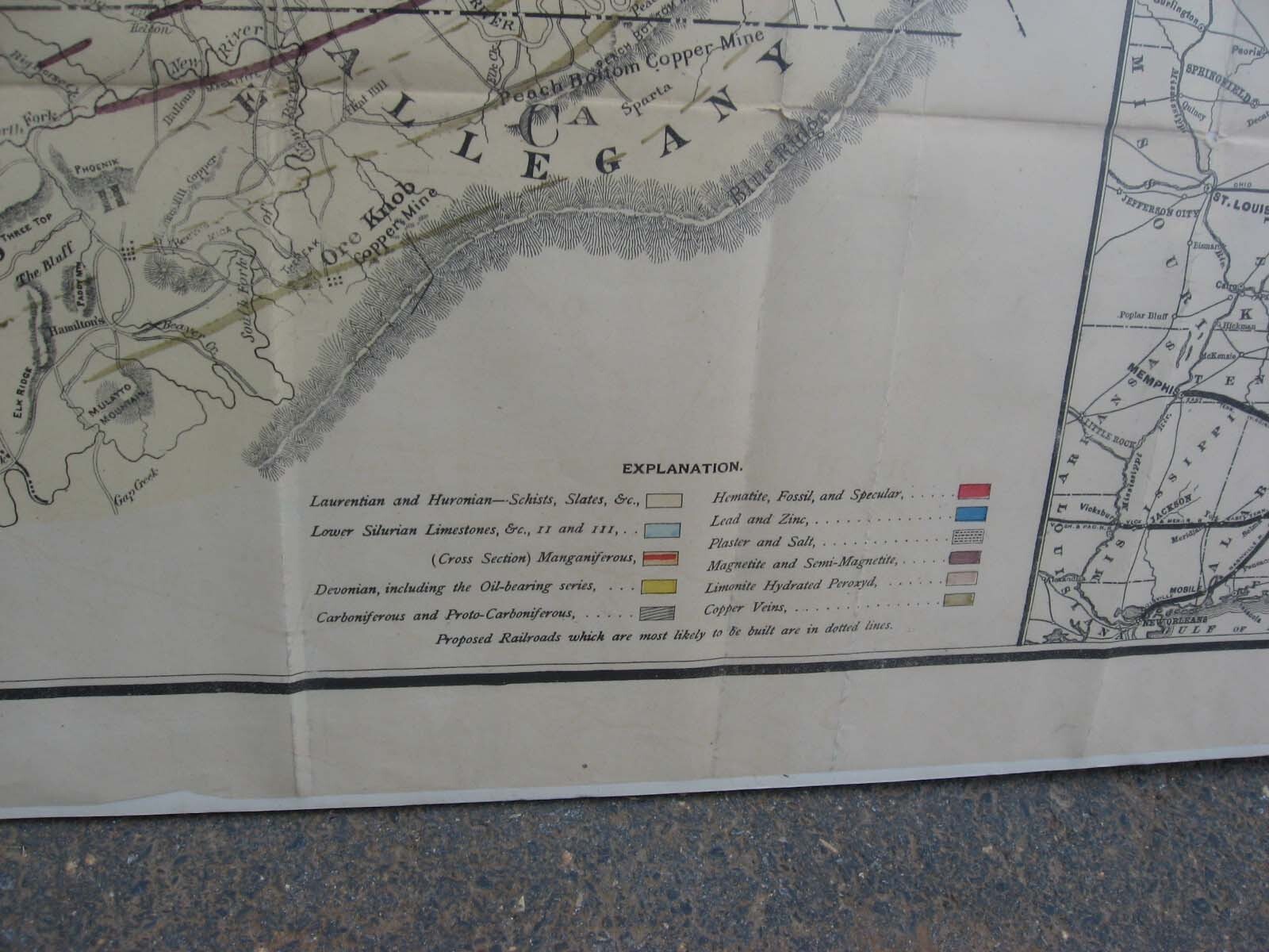 1883 SOUTH WEST VIRGINIA VA MINERAL RESOURCE RAILWAY MAP C R BOYD