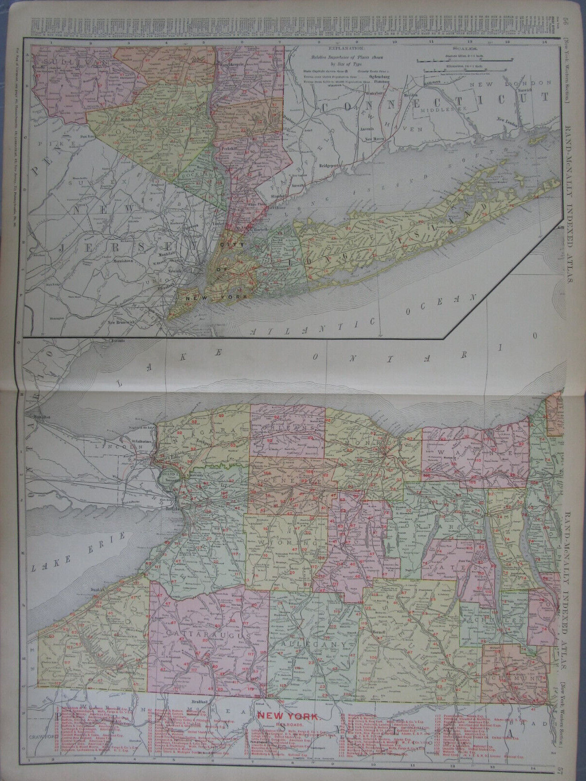 NY 1910 WESTERN NEW YORK RAILROAD Map KANONA & PRATTSBURG RR; NAPIERVILLE JCT RR