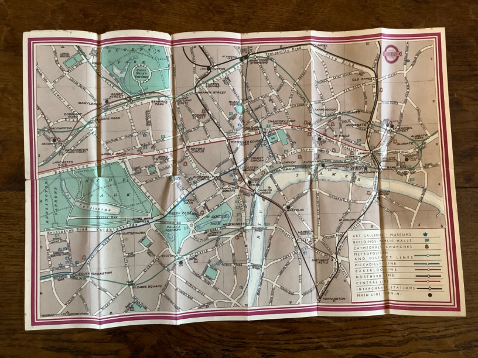 London Underground Map No 2, 1939 (24ins x 17.5ins)