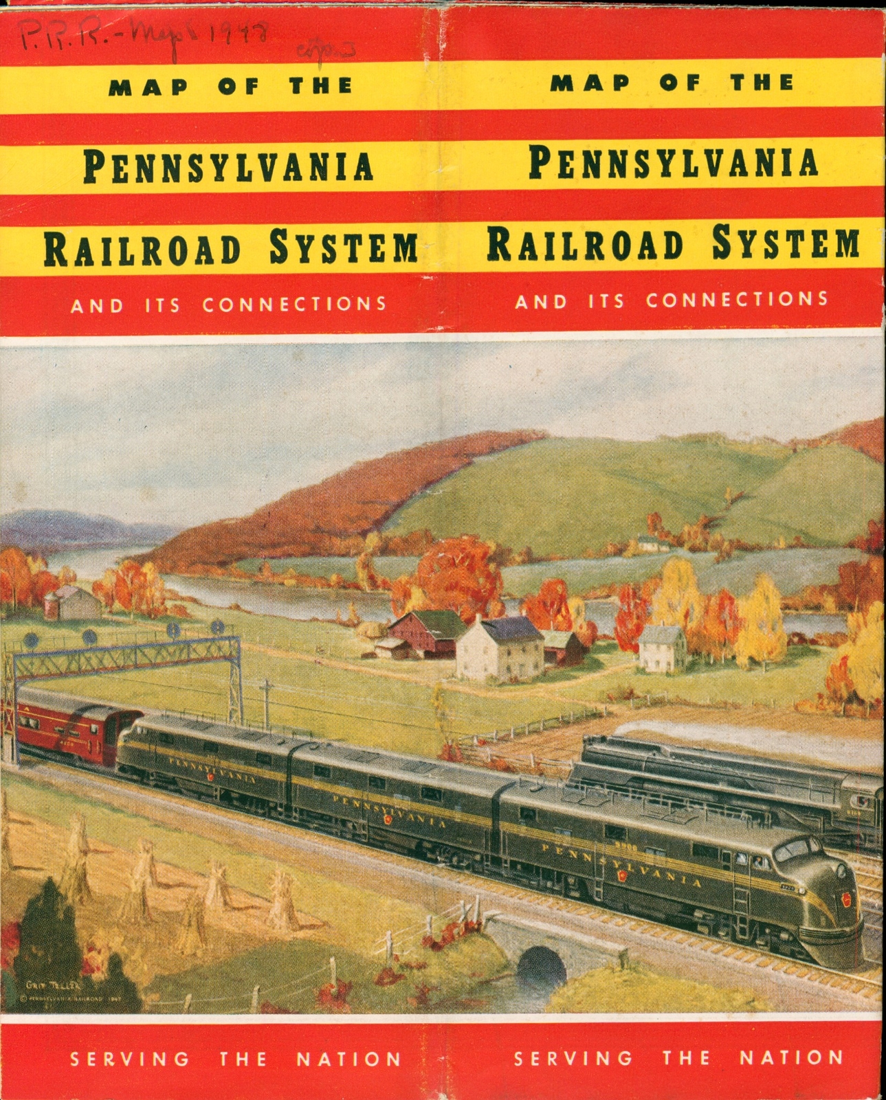 1948 PENNSYLVANIA RAILROAD SCENIC GUIDE SMAP BROCHURE COLOR PHOTOS ILLUSTRATIONS