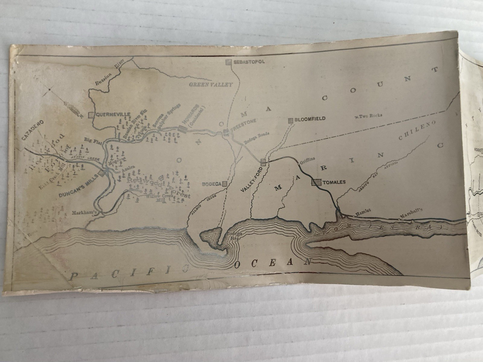 Antique NORTH PACIFIC COAST RR Map Cover Iridescent Roy Graves Marin Magazine