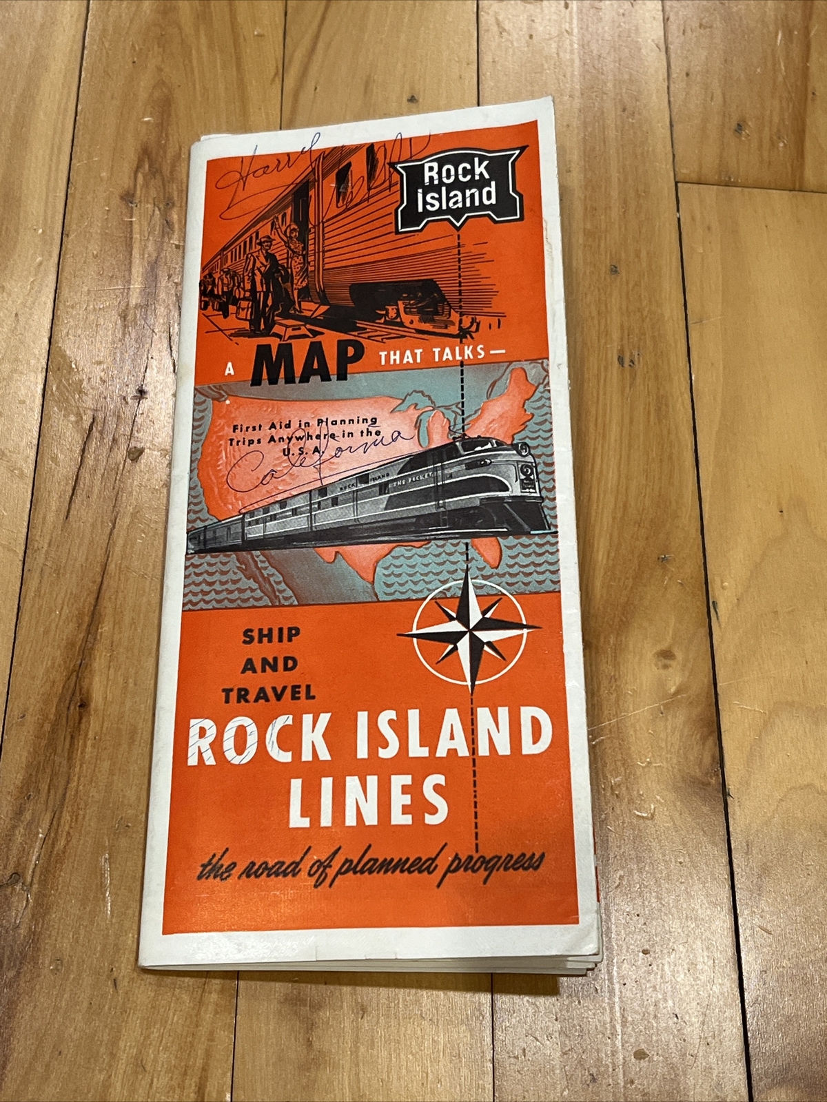 1947 Rock Island Railroad Lines Map Trains Locomotive