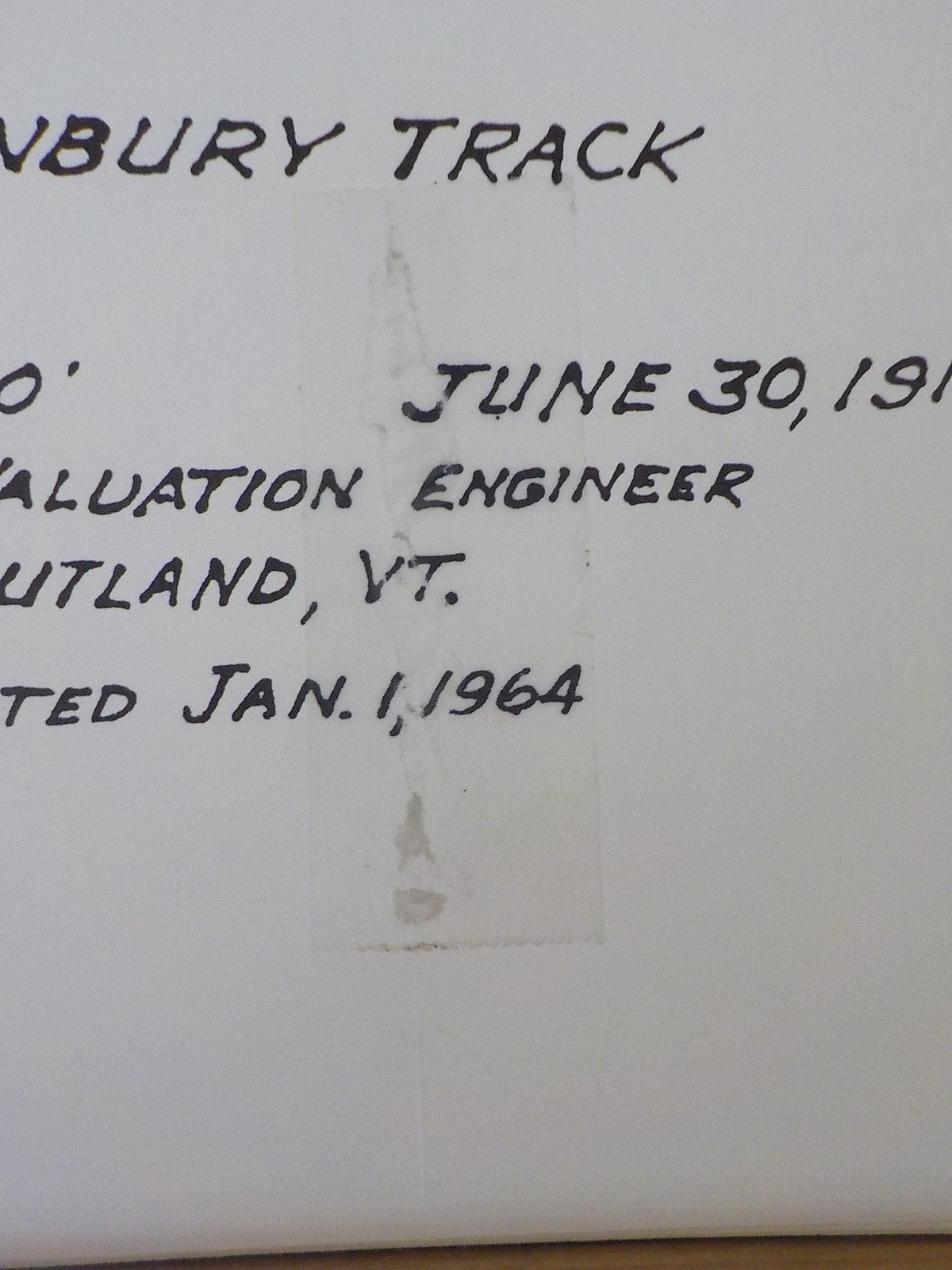 Map Right of Way and Track Map Rutland Railroad Glastenbury Track 1917-1964 Fold