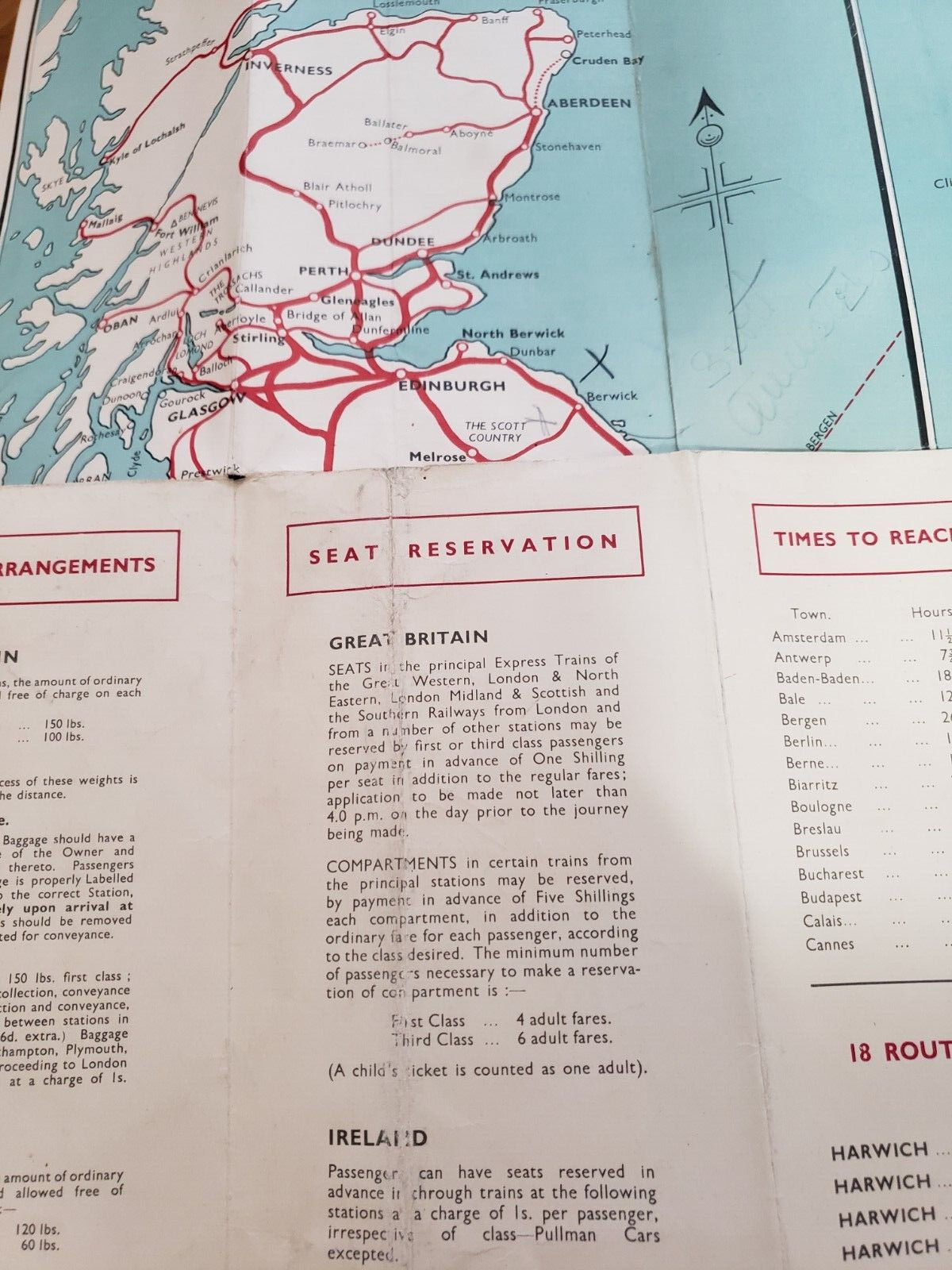 Railway Map of Great Britain & Ireland Associated British Railways (no date)