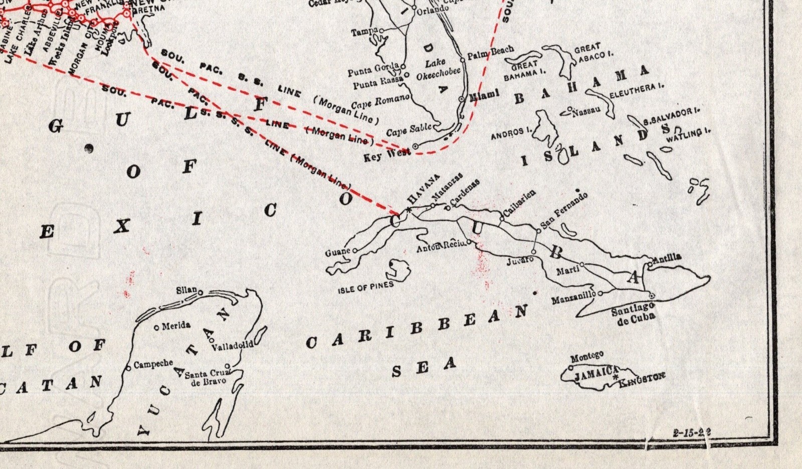 1923 Antique SOUTHERN PACIFIC RAILROAD Map Vintage Railway Map Wall Decor #1972