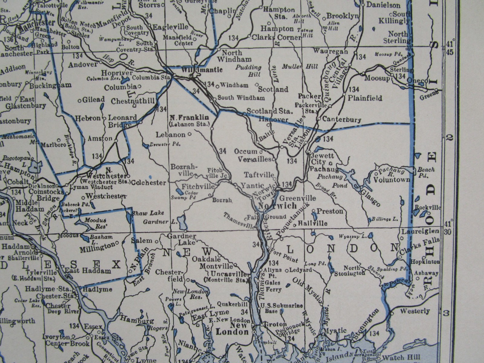 15% off. CO CT GREAT DEPRESSION era 1931 COLORADO RAILROAD Map or CONNECTICUT