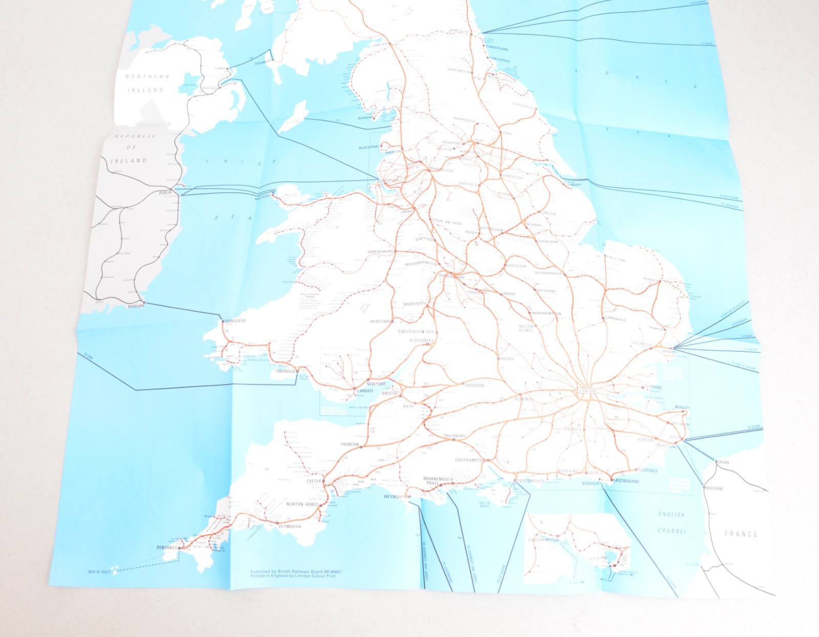 Railway Pocket Map British Rail Passenger Network 1989
