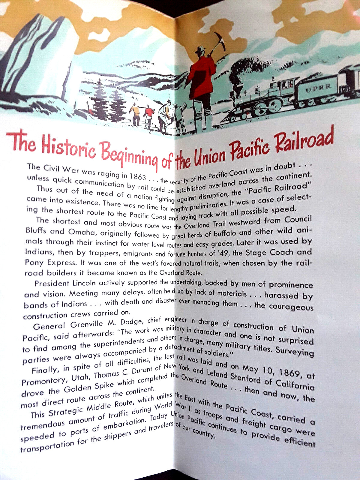 Vintage 1958 Union Pacific Railroad Map of the United States by Rand McNally