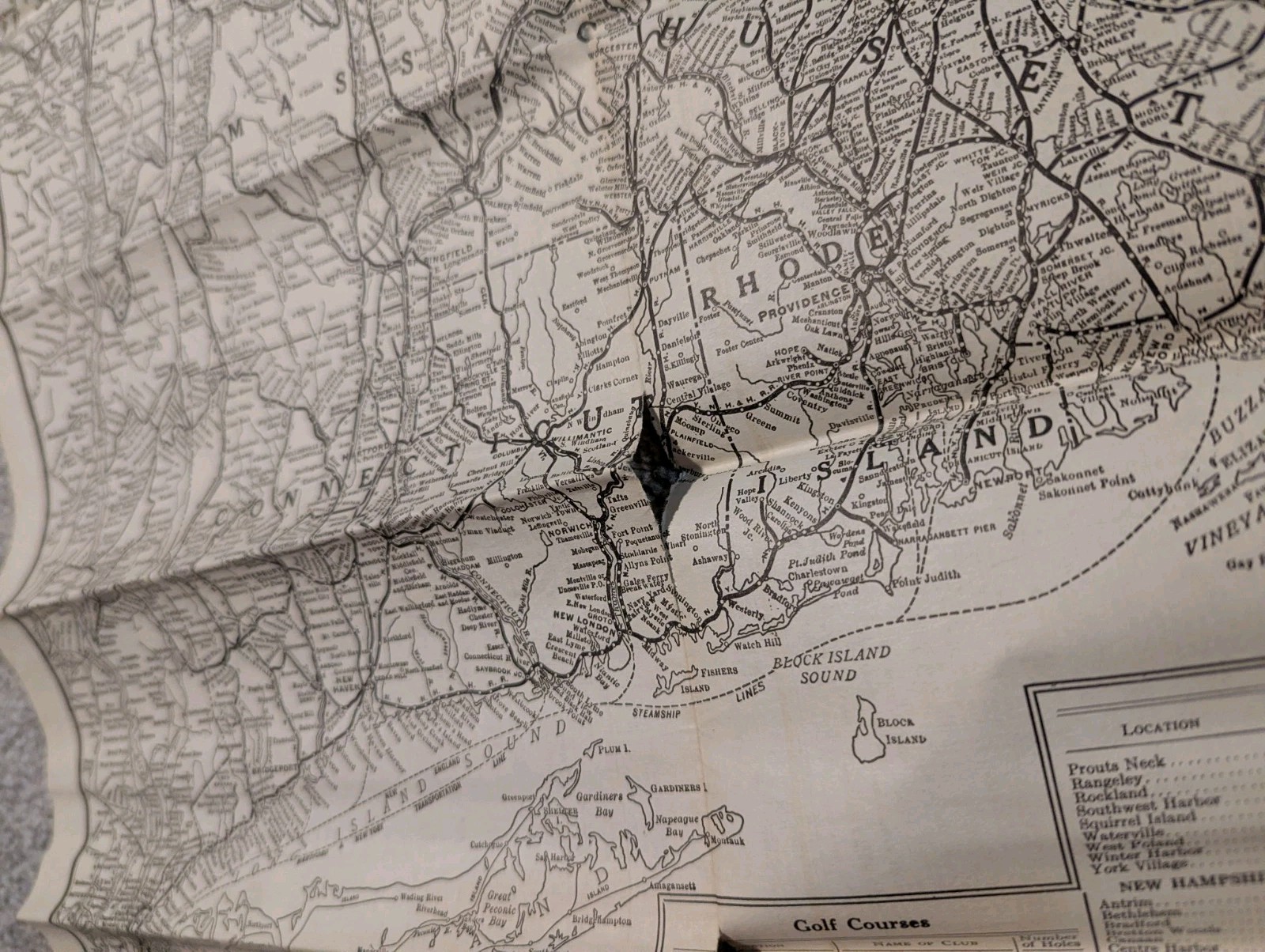 United States Railroad Administration Map New England 1919 Antique Train 1910s