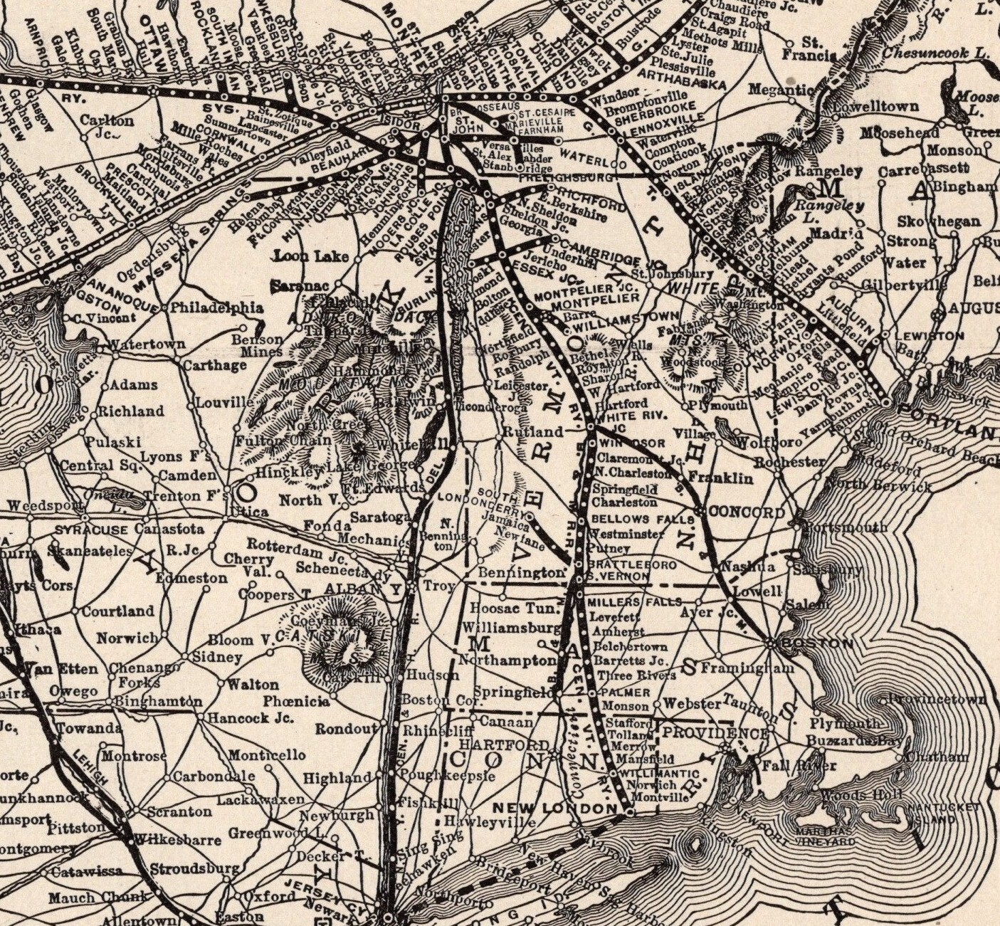 1914 Antique Grand Trunk Railroad System Map Vintage Railway Map 2242