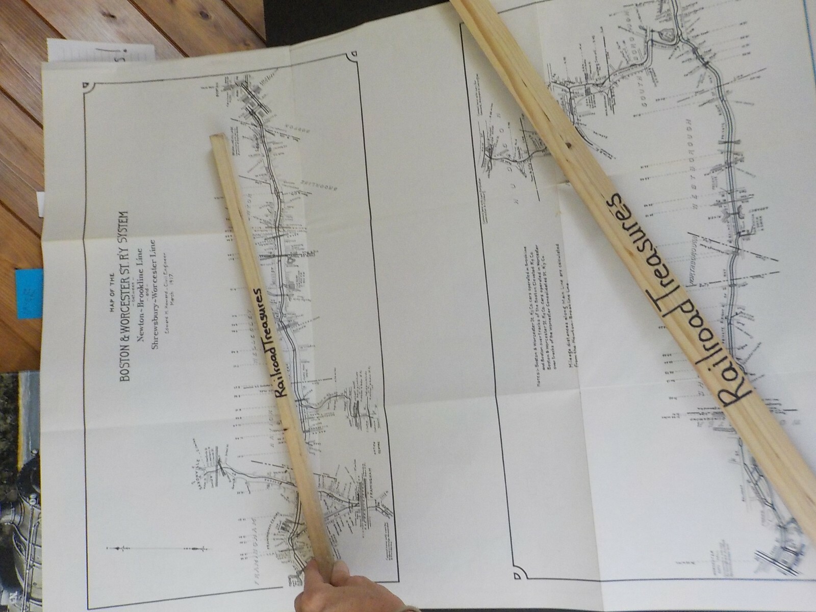 Map Boston & Worcester Street Railway System Reprint